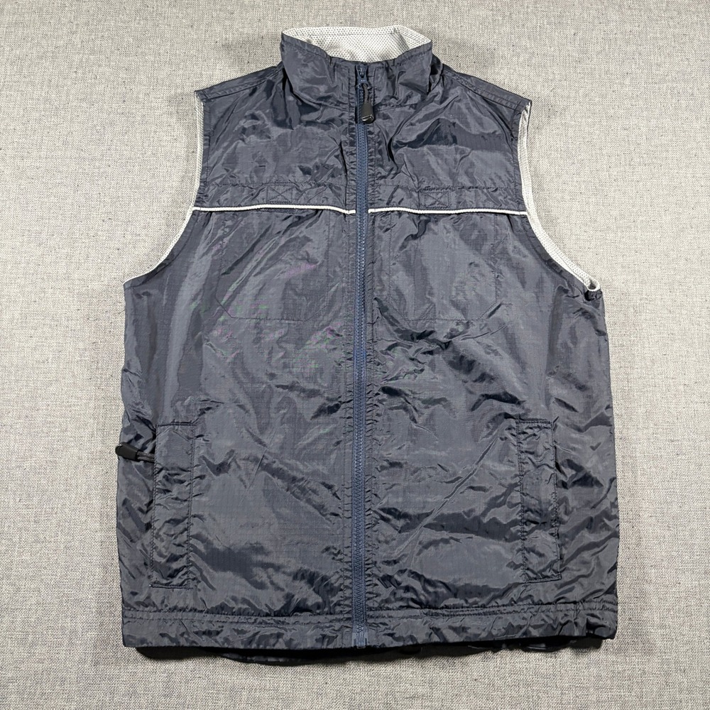 Gap Zip Up Vest Women Large Navy Blue Lightweight Mesh Lined Windbreaker